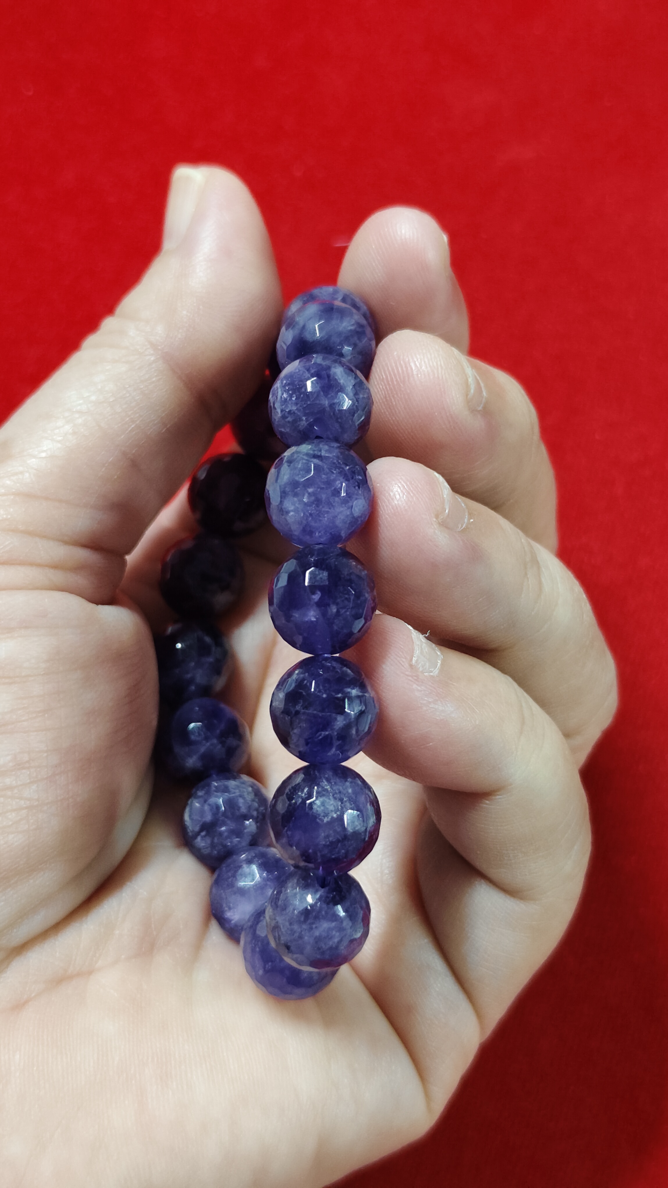 #ข้อมือหินอเมทิสต์เจียเหลี่ยรหัสbh-0041