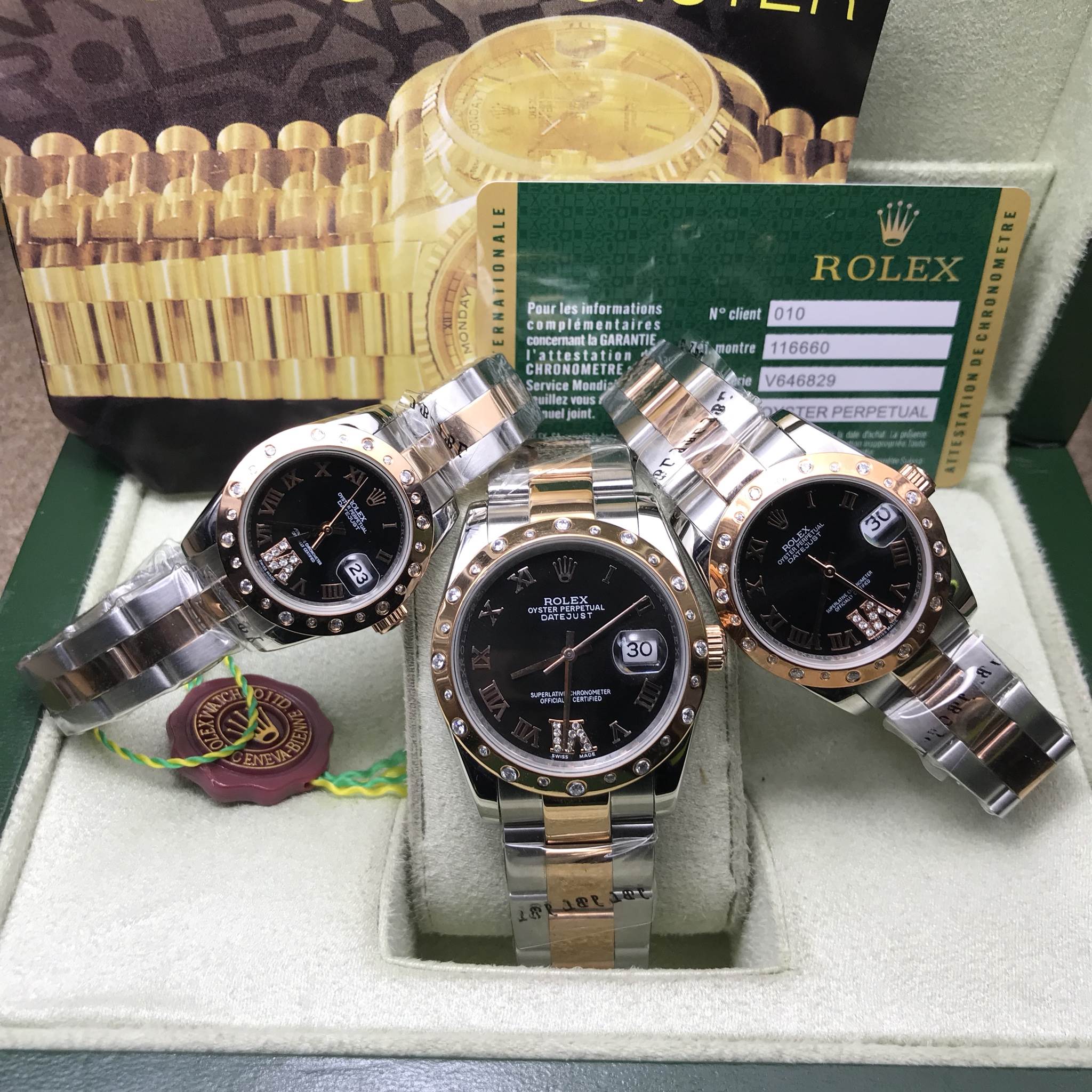 นาฬิกา Rolex รุ่น DateJust สี 2K สาย Stainless Steel 5 ข้อ งาน Mirror Swiss