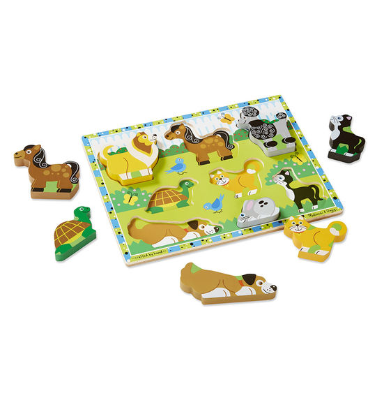 ชุดตัวต่อจัมโบ้รูปสัตว์เลี้ยง Melissa & Doug รุ่น Fresh Start Chunky Puzzly - Pets