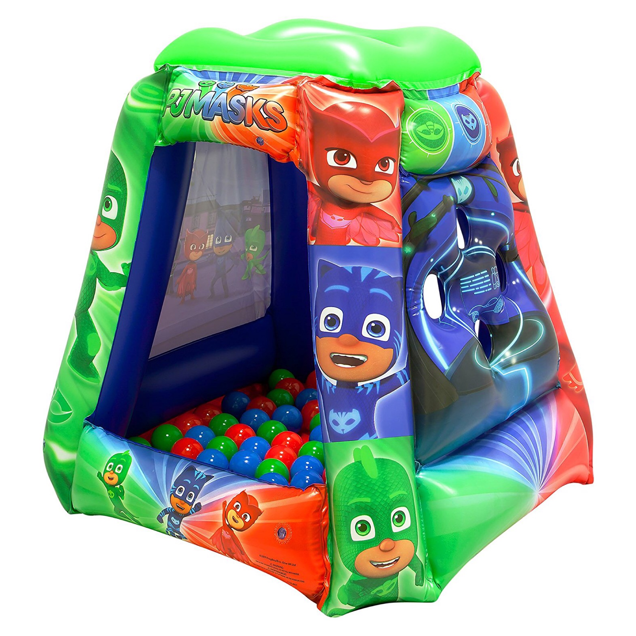เต็นท์เป่าลมพร้อมลูกบอลสำหรับเด็ก Jakks Pacific Playland with 20 Soft Flex Balls (PJ Masks Hero Time)