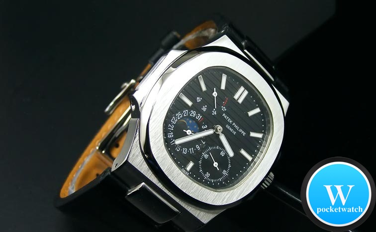 นาฬิกา Patek Philippe Moon Phases and Power Reserve Men's Nautilus Ref.5712G สายหนังแท้