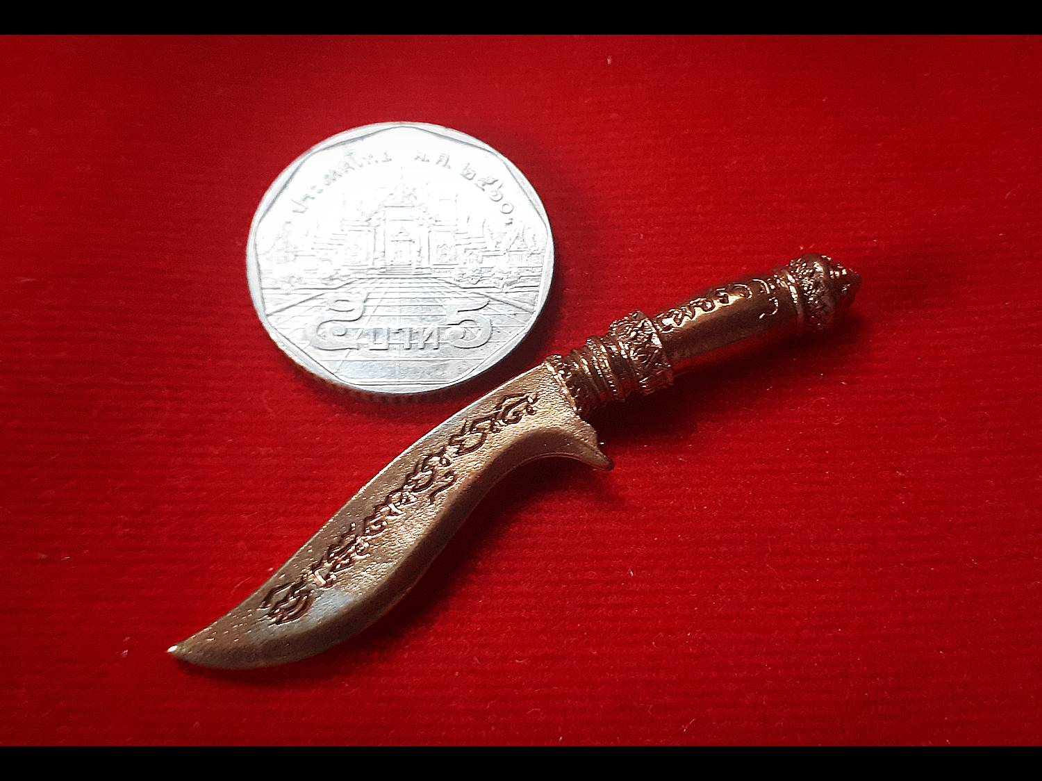 มีดหมอเพรชราวุธ (ขนาดพกพา ยาว5.5ซม) (เข้าพิธีปลุกใหญ่ พิธีเพรชราวุธ ปี2558 หลวงพ่อเล็ก วัดท่าขนุน) #รับประกันแท้