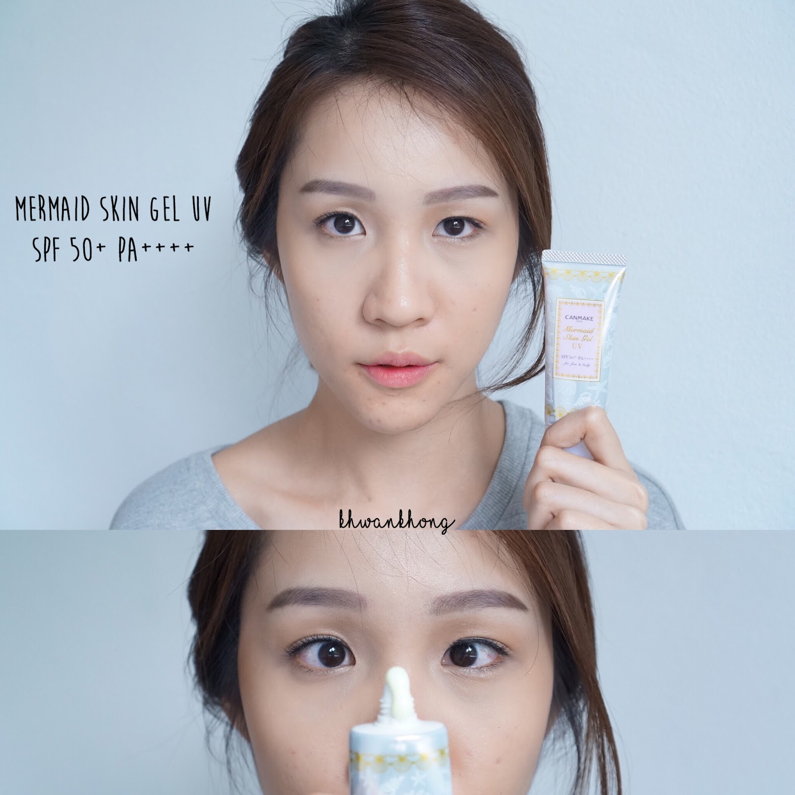 (#01 Transparent) Canmake Mermaid Skin Gel UV SPF50+ PA++++ 40g กันแดดไพรเมอร์เนื้อเจล ช่วยปลุกผิวให้เริงร่า ชุ่มฉ่ำ เบาสบาย