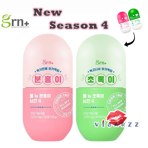 Clearance Exp 09/23 (ใหม่ล่าสุด Season 4) GRN+ Pink Green Set รุ่นใหม่ ซีซั่น 4 ปรับสุตรให้เข้มข้นด้วยแร่ธาตุ 11 ชนิด และ ส่วนผสมออแกนิก 32 ชนิด เพื่อผิวและรูปร่างที่ดียิ่งขึ้น มั่นใจด้วยการพัฒนากว่า 3 ปีจนเป็นซีซั่น 4 นี้