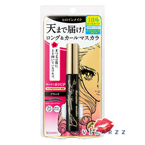 (ชมพูเข้ม Long Up #ดำ) Kiss me Heroine Make Long Up Mascara Super Waterproof #Black มาสคาร่าสีดำ สูตรเพื่อขนตายาวขึ้นและงอน กันน้ำแบบ super