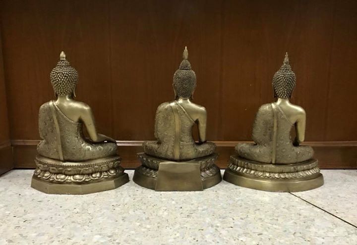 รูปหล่อ พระพุทธรูป (พระบูชา 3สมัย สุโขทัย เชียงแสน อู่ทอง) หน้าตัก9นิ้ว เนื้อทองเหลือง จีวรลายดอกพิกุล