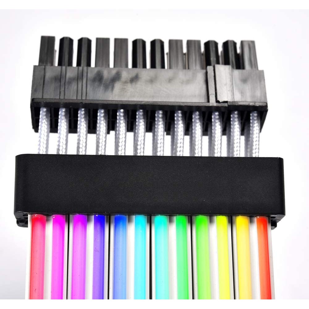 Lian Li Strimer Plus RGB PSU Cable black, 24 Pin Strimmer / Lian Li 8 Pin GPU Power Strimer Plus - 30 cm [8+8 pin]