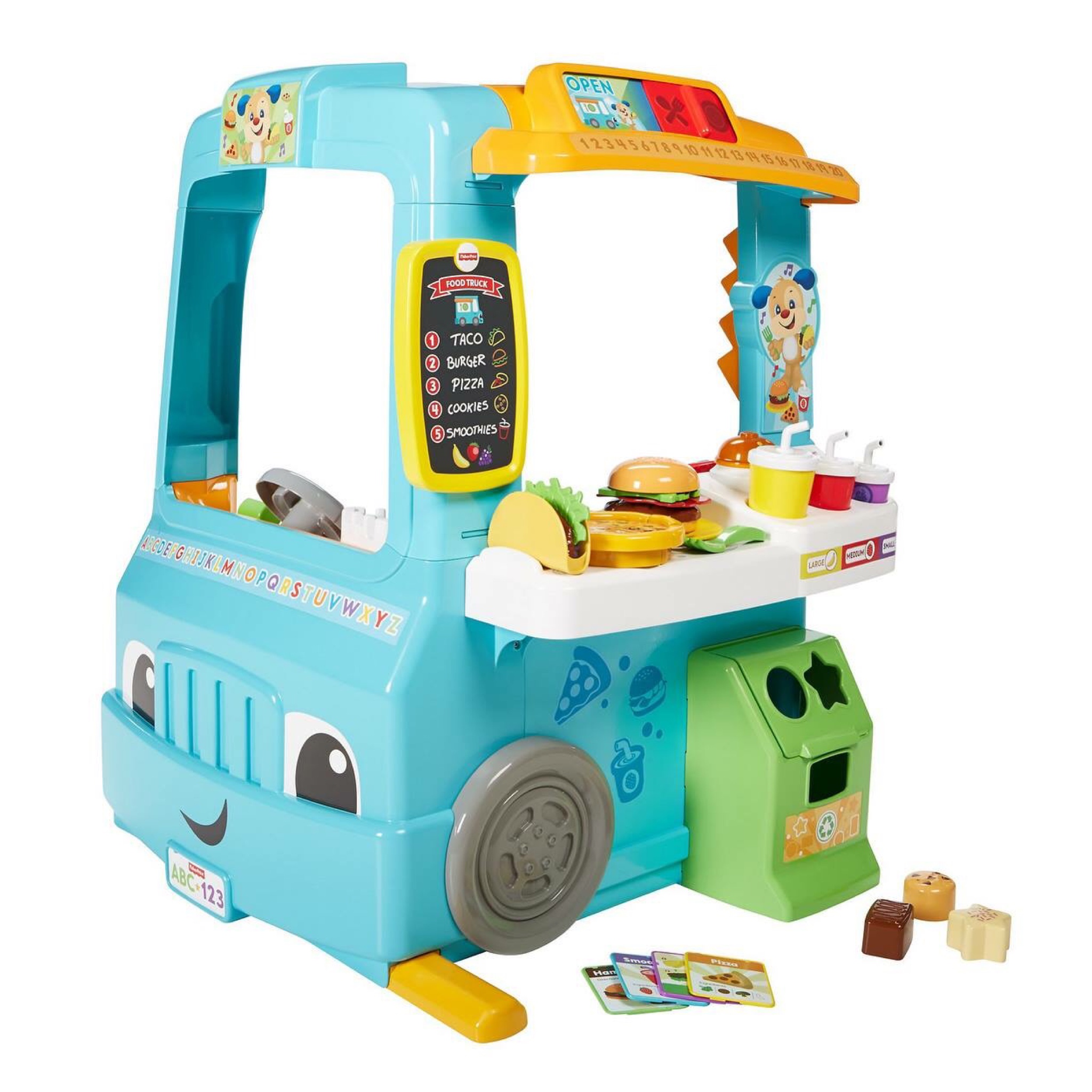 รถขายอาหารจำลองสำหรับเด็กเล็ก Fisher-Price Laugh & Learn Servin' Up Fun Food Truck