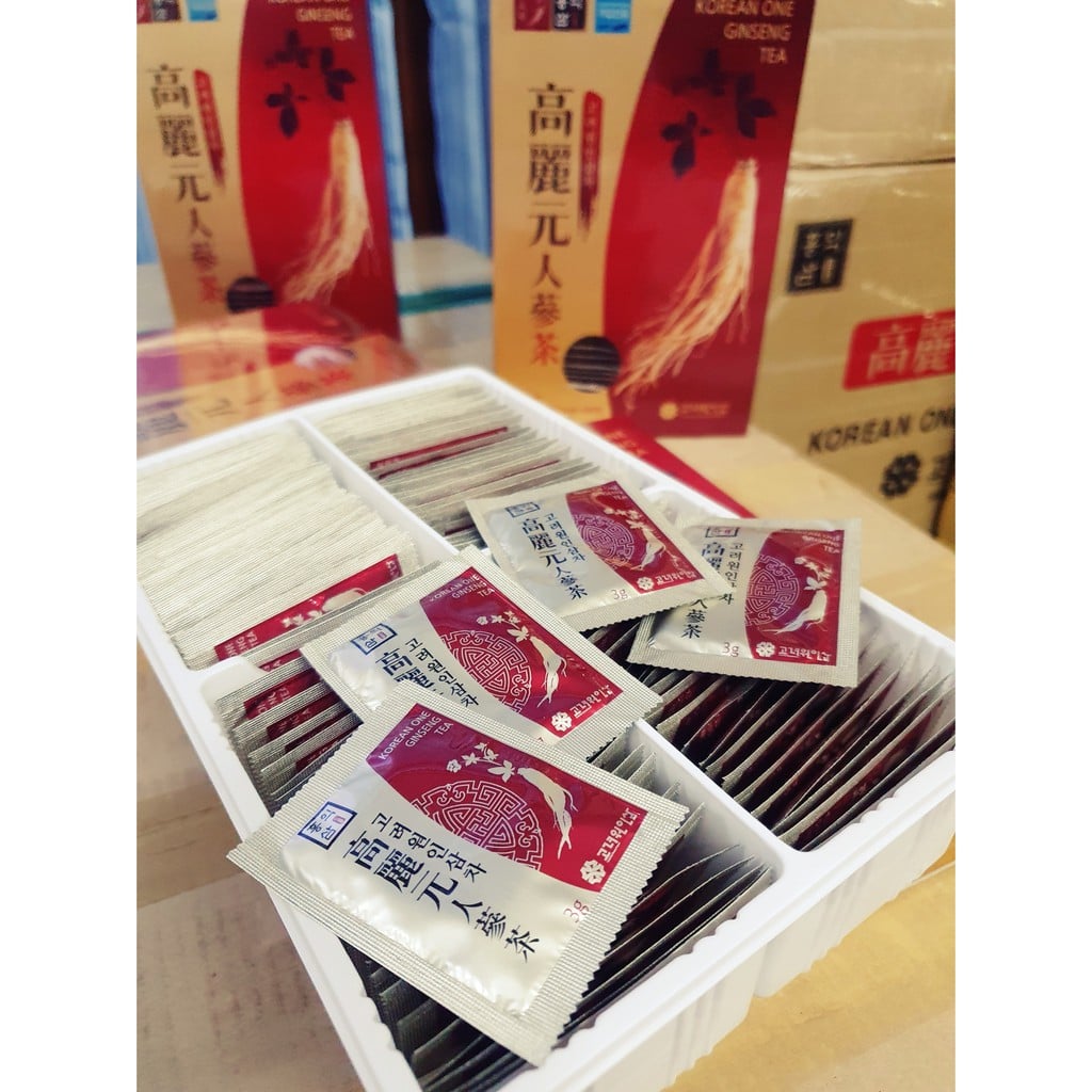 (1 กล่อง 100 ซอง) Korea One Ginseng Tea ชาโสมขาว ชาโสมเกาหลี เครื่องดื่มบำรุงสุขภาพ ดื่มยามเช้า ช่วยให้สดชื่น