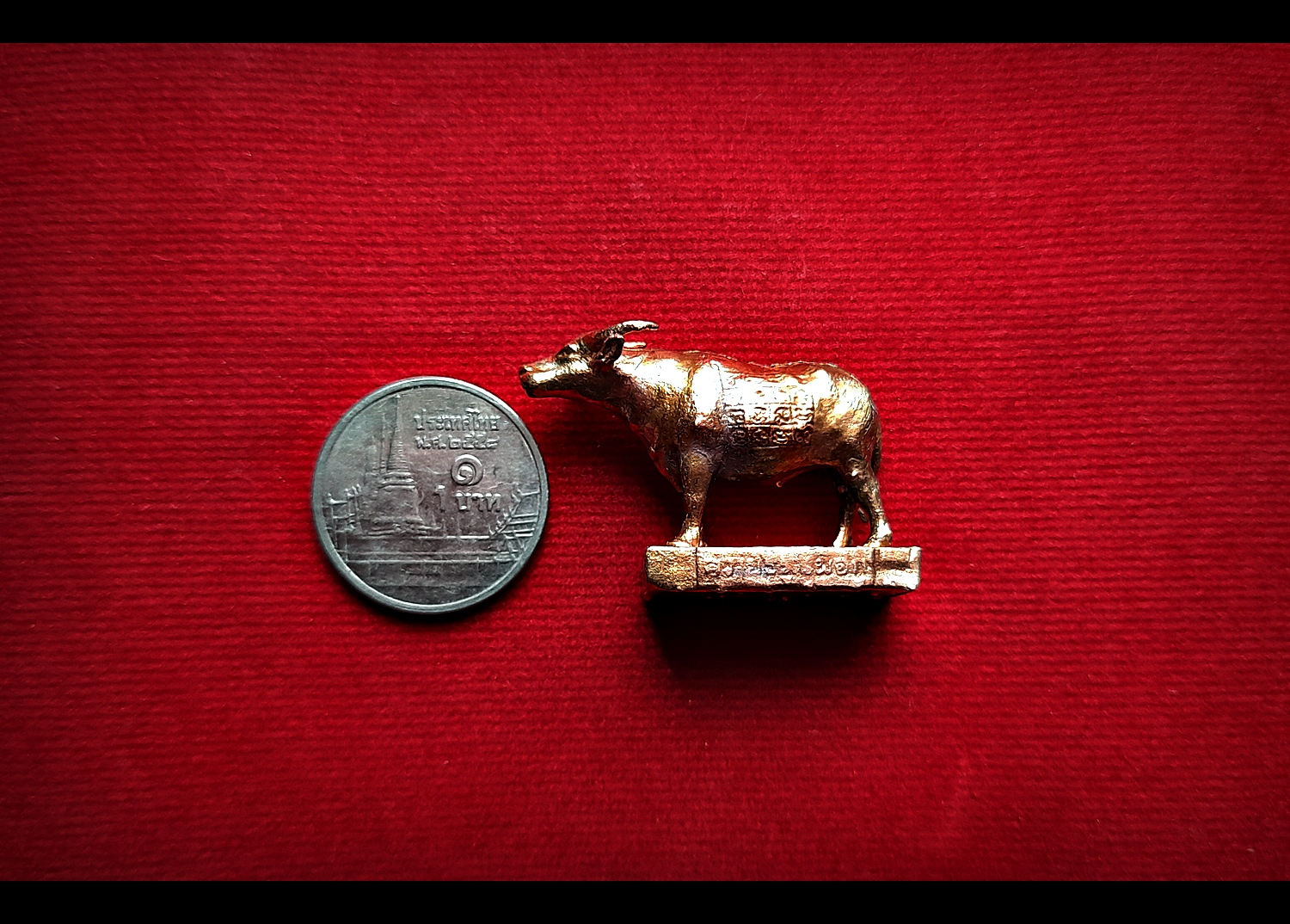 ควายธนู(ควายเผือก) ขนาดพกพา เนื้อทองเหลือง รุ่นแรก (เสาร์๕)ปี2563 #รับประกันแท้