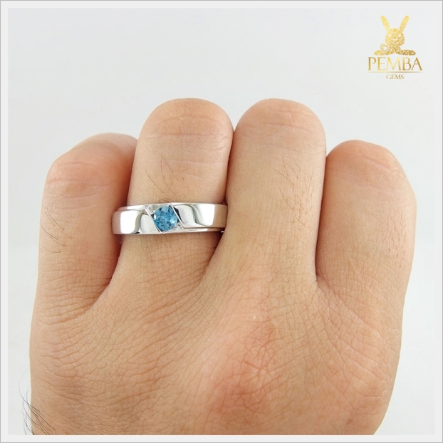 แหวนเพทายแท้ เงินแท้ เม็ดเดี่ยว เรียบๆ มีสไตล์ แหวนพลอยแท้