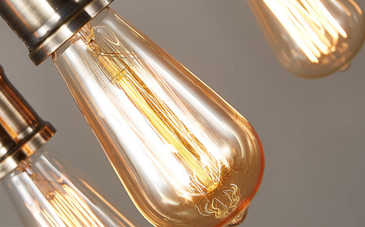 โคมไฟแขวนเพดานขอนไม้เรือพันสายไฟ 10 ดวง สไตล์ Retro industrial [FH-10]