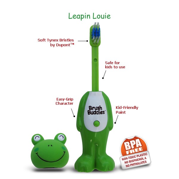 แปรงสีฟันเด้งดึ๋งปลอดสารพิษ Brush Buddies Poppin' Toothbrush (Leapin Louie)