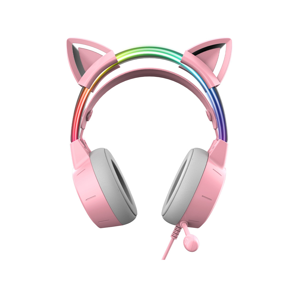 หูฟังเกมมิ่ง Onikuma Gaming Headset X15 Pro RGB 3.5 Cat Ear Pink / Black