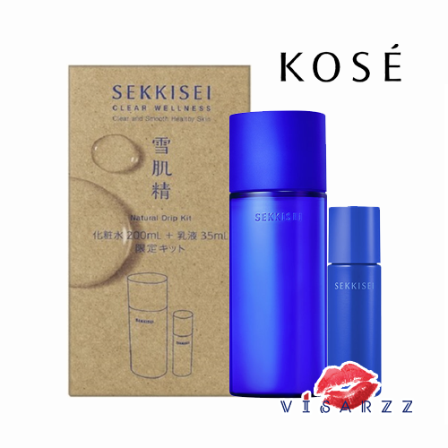 (ชุดเซท Limited) Kose Sekkisei Clear Wellness Natural Drip Kit 200mL+35mL #สีน้ำเงิน น้ำตบโคเซ่+น้ำนมโคเซ่ขนาพกพา สูตรผิวกระจ่างใสอย่างอ่อนโยน (Effective Type) เหมาะสำหรับทุกสภาพผิว เพิ่มความกระจ่างใสให้ผิวด้วยสารความงาม Clarity Boost Complex ที่ช่วยยับยั