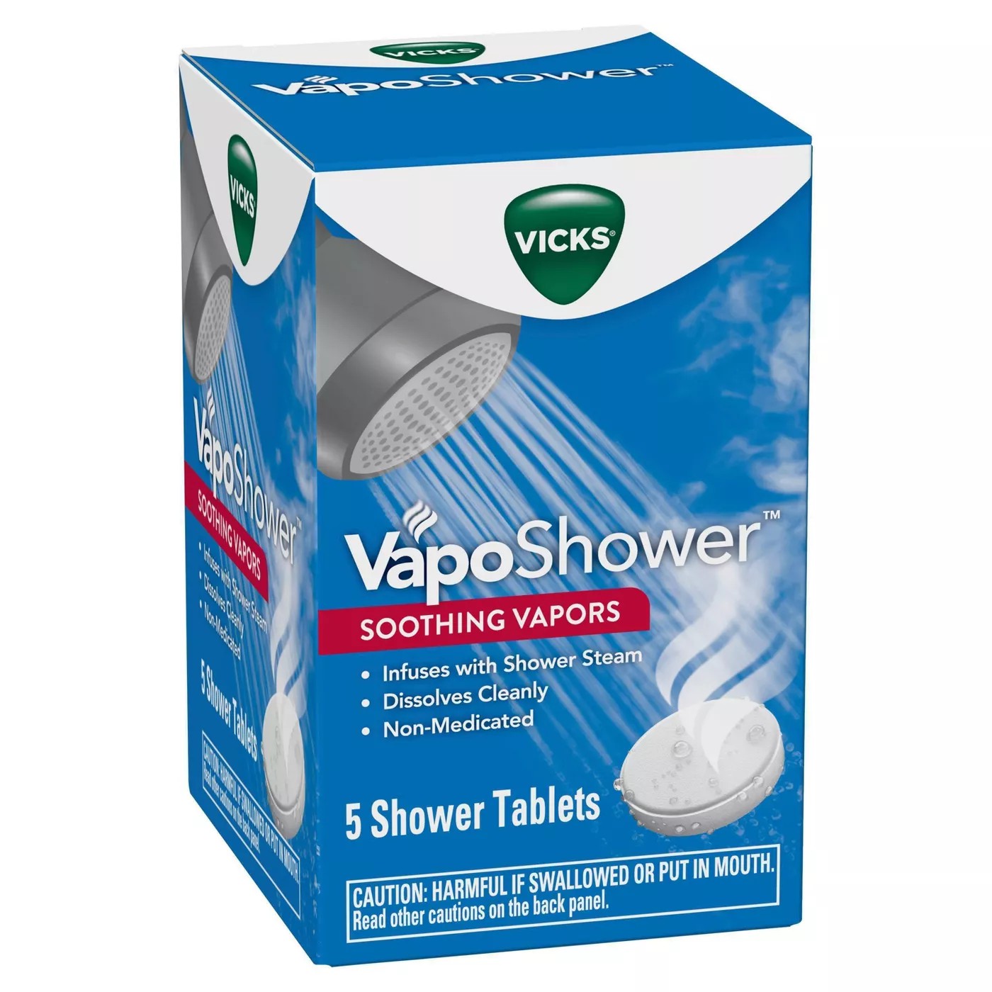 เม็ดไอระเหยคลายความตึงเครียด Vicks VapoShower Aromatherapy Soothing Vapos Tablets (5 Shower Tablets)