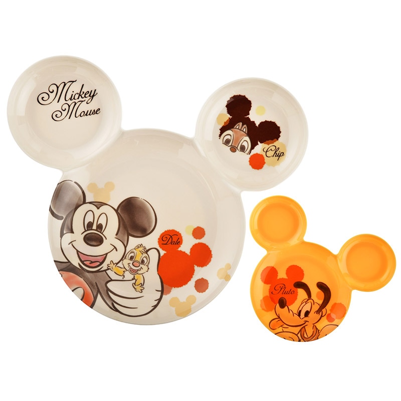 ชุดจานรับประทานอาหารสุดน่ารัก Disney Mealtime Magic - Hi! 2 Piece Icon Plate Set (Classic Mickey Mouse)