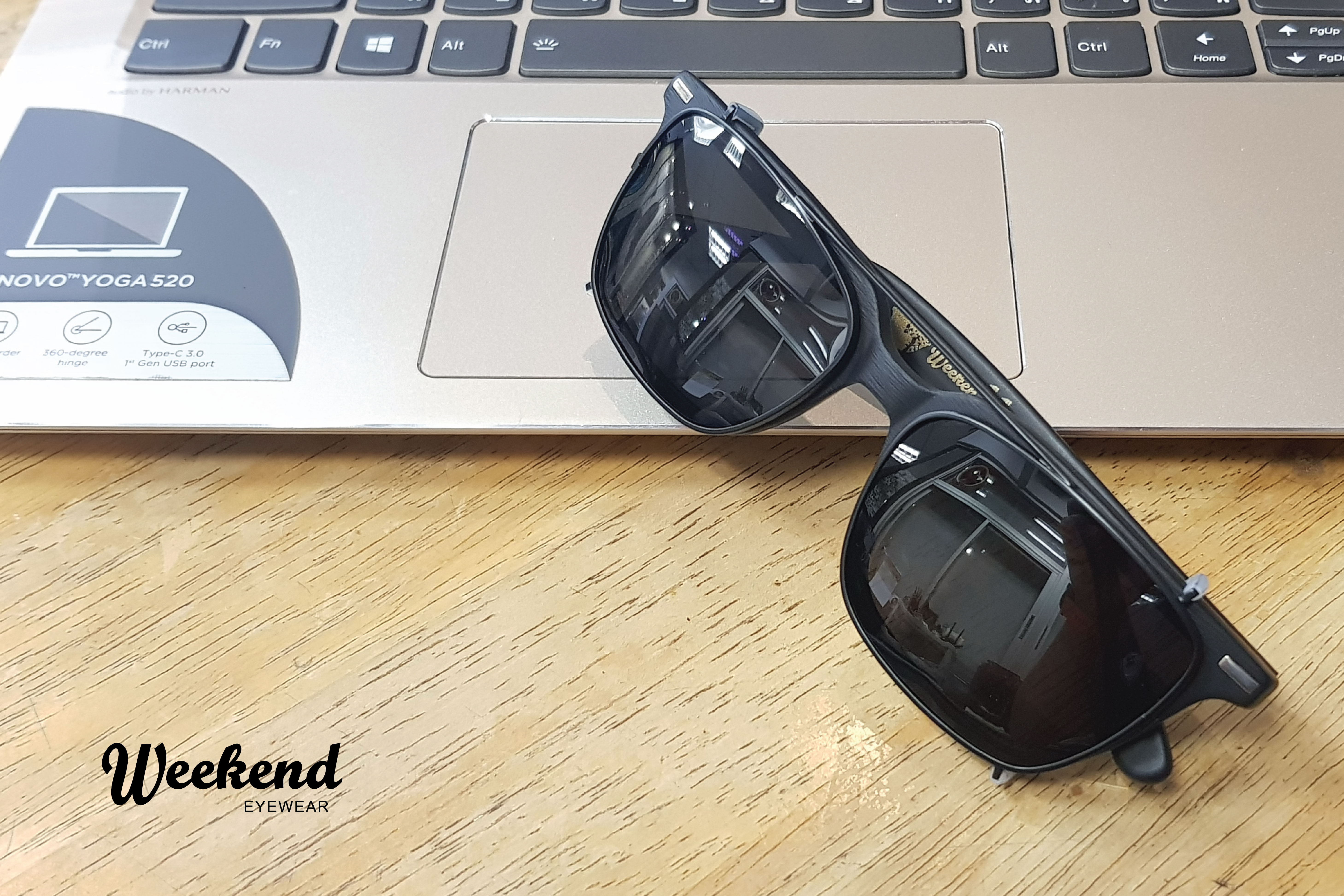 กรอบแว่นสายตาพร้อมคลิปกันแดด Weekend Cannes Matte Black