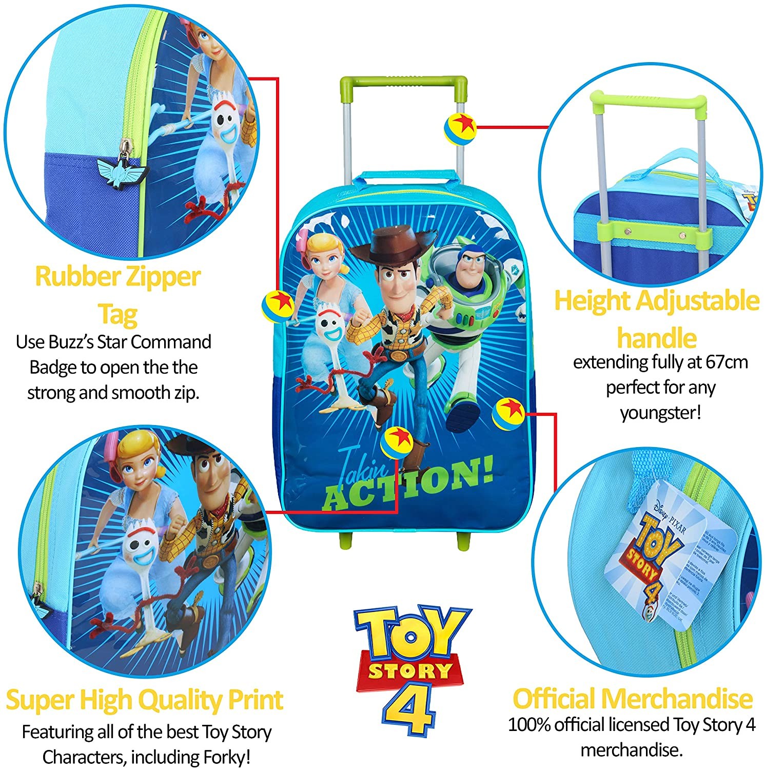 ชุดกระเป๋าล้อลากลากสำหรับเด็ก SAMBRO Disney Toy Story 4 3-Piece Travel Set for Kids