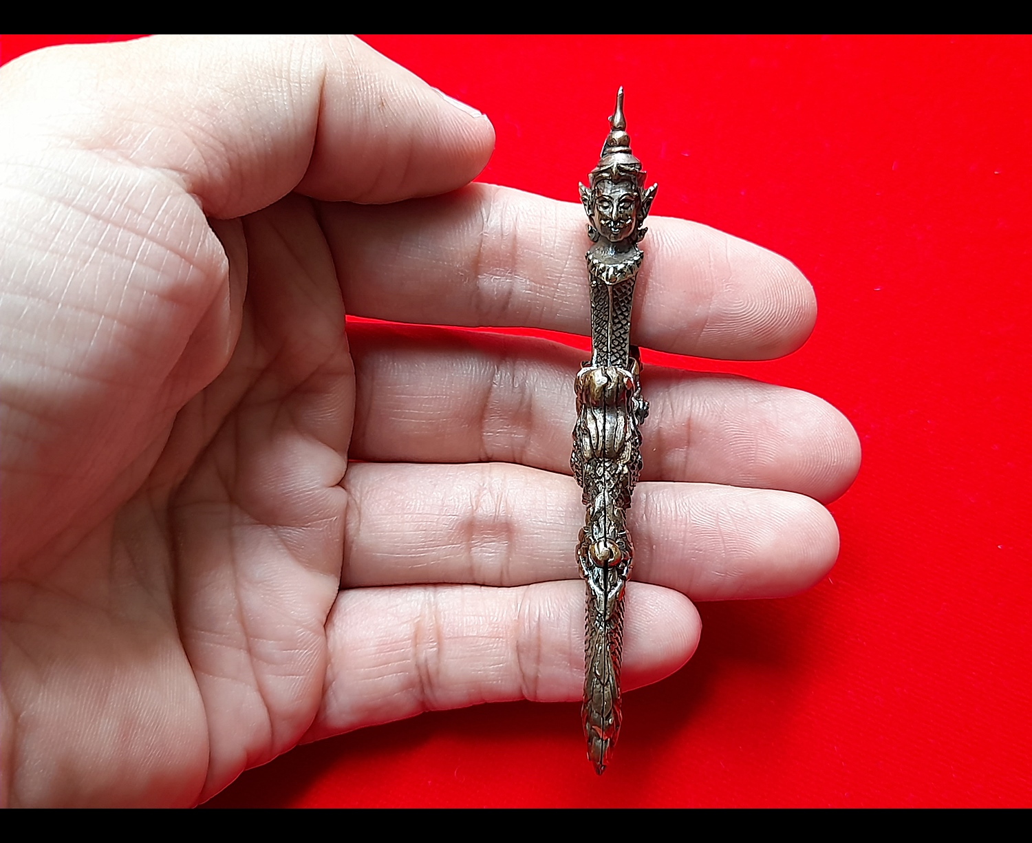 มีดหมอท้าววิรูปักษ์ (ท้าววิรูปักษ์ เทวดาผู้เป็นใหญปกครองพญานาค) หล่อนำฤกษ์ เนื้อสัตตะโลหะ (พิเศษ(เฉพาะหล่อนำฤกษ์)) ปี2564 #รับประกันแท้ - หลวงพ่อหนุน วัดพุทธโมกข์