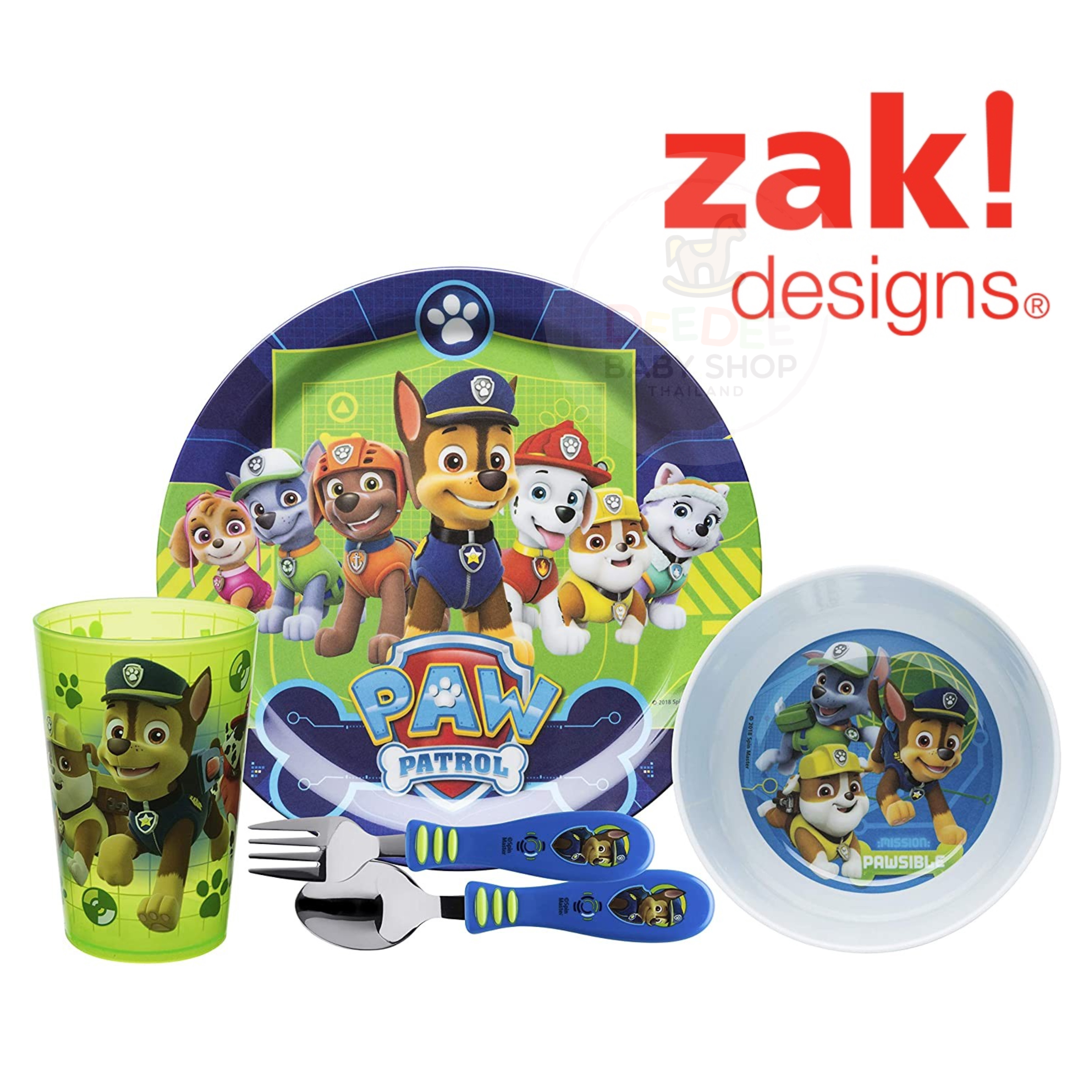 ชุดอุปกรณ์รับประทานอาหาร Zak! Paw Patrol 5-Piece Dinnerware Set