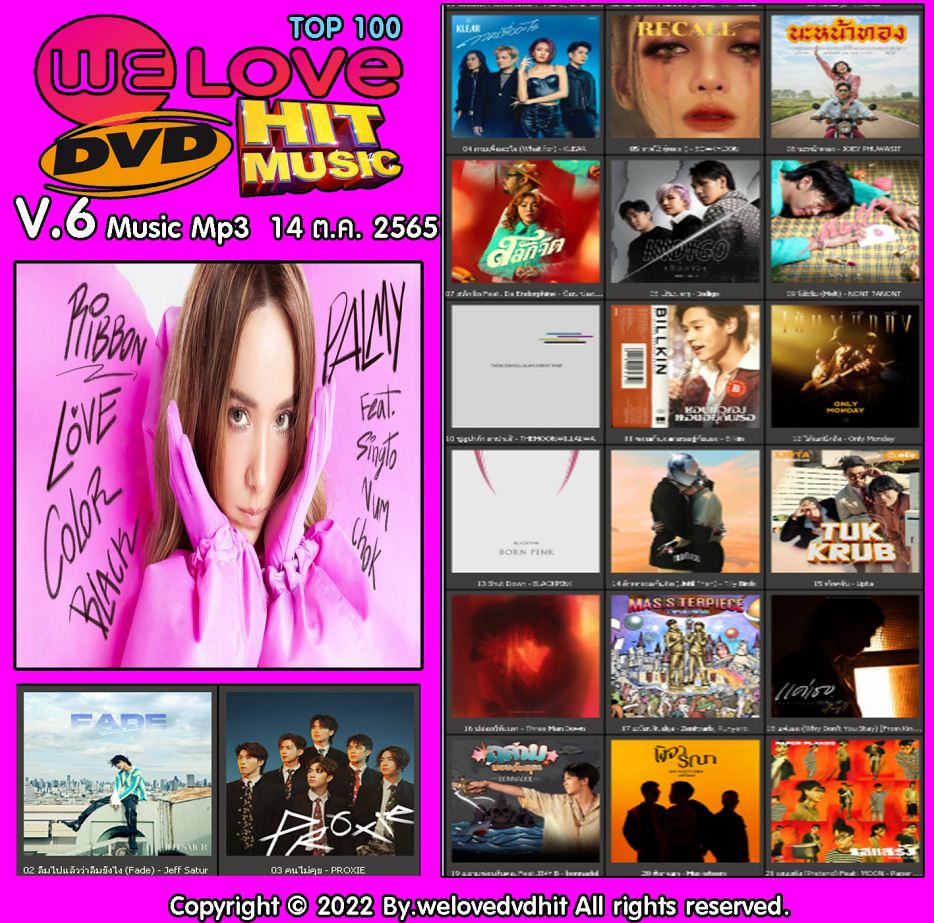 Welovedvdhit music Top 100 V.6 music mp3 14 ต.ค. 2565 ( 1 CD )