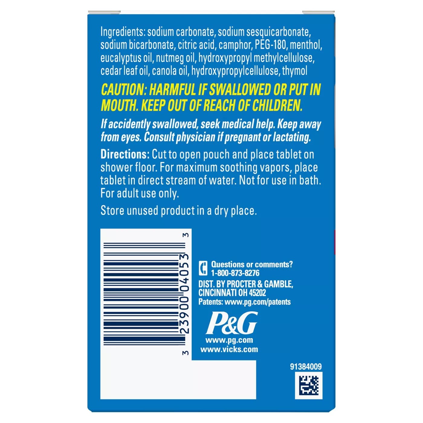 เม็ดไอระเหยคลายความตึงเครียด Vicks VapoShower Aromatherapy Soothing Vapos Tablets (5 Shower Tablets)