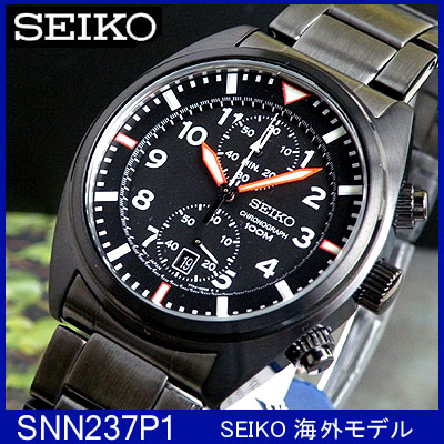 Seiko Men'sSports Black Chronograph Dial Watch SNN237P1