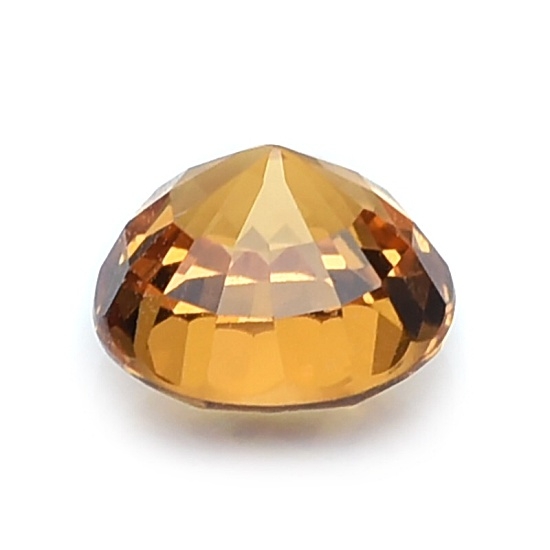 Natural Sapphire พลอยเนื้อแข็ง รูปกลม น้ำหนัก 0.95 กะรัต สีเหลืองส้ม เนื้อสะอาดส่องด้วยกล้องขยายสะอาดไม่มีตำหนิ ไฟเต็มเม็ด