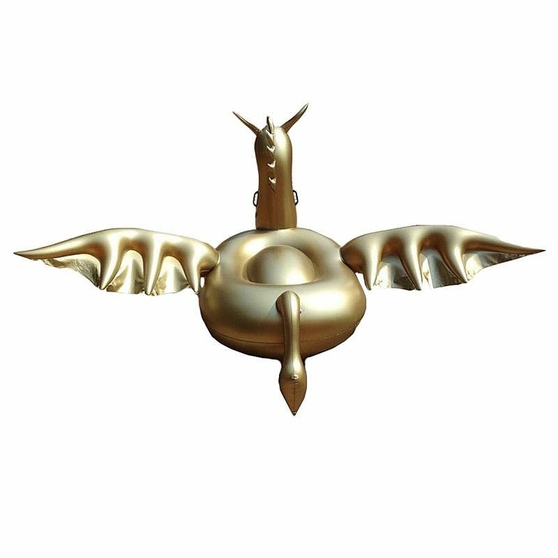 พูลโฟลทมังกรทองสุดหรู Pool Float Giant Luxury Gold Dragon