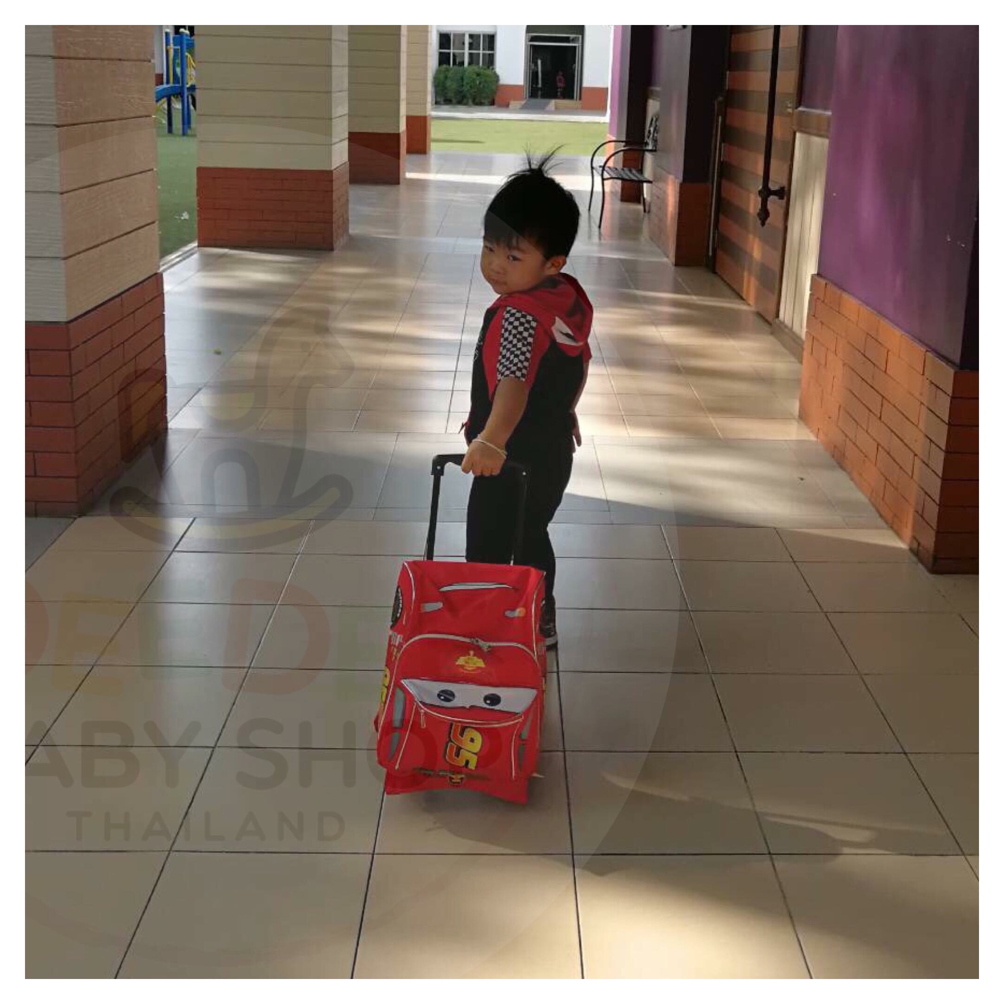 กระเป๋าเป้สะพายหลังพร้อมล้อลาก Ruz Disney Cars Lightning McQueen Toddler Rolling Backpack
