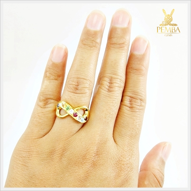 แหวนทองนพเก้าแท้ ทรง Infinity เสริมบารมี มงคลโชคลาภ (สามารถสั่งทำได้ค่ะ)