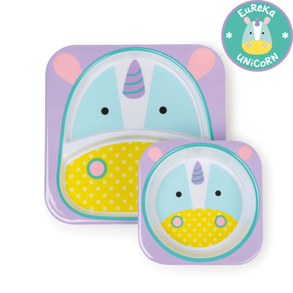 จานและชามบรรจุอาหารสุดน่ารัก Skip Hop รุ่น Zoo Melamine Set (Unicorn)
