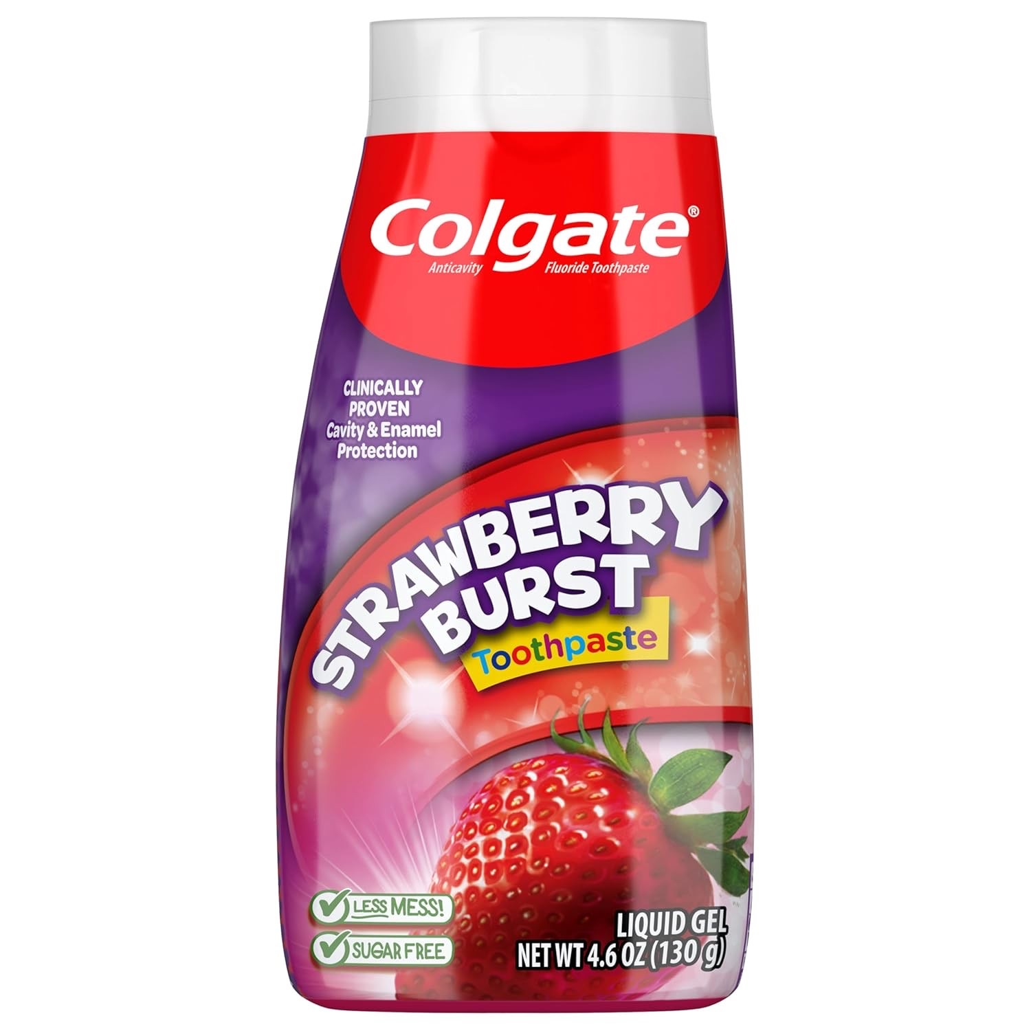 ยาสีฟันและน้ำยาบ้วนปากสำหรับเด็ก Colgate Kids 2-in-1 Strawberry Burst Fluoride Toothpaste Dentifrice
