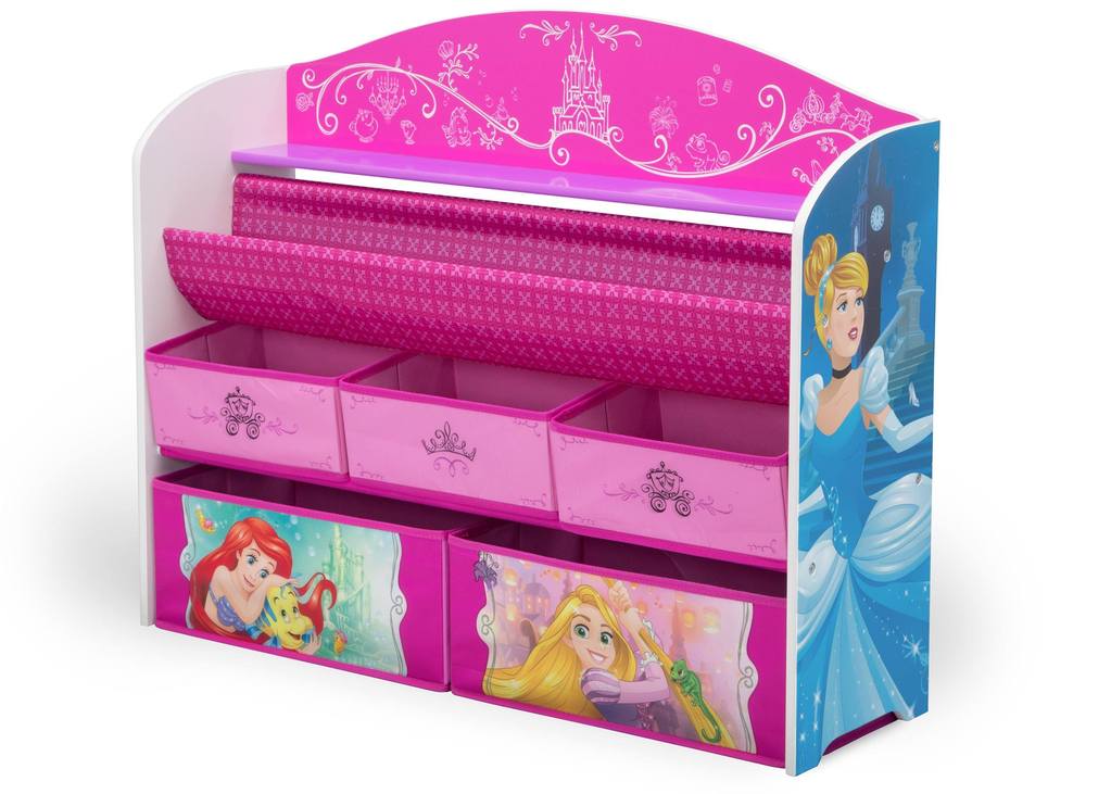 ชั้นวางหนังสือพร้อมกล่องเก็บของเล่นสำหรับลูกน้อย Delta Children Deluxe Book & Toy Organizer (Disney Princess)