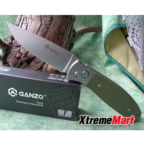 มีดพับ GANZO G7482-GR Stainless Steel Folding Knife (ด้ามสีเขียว)