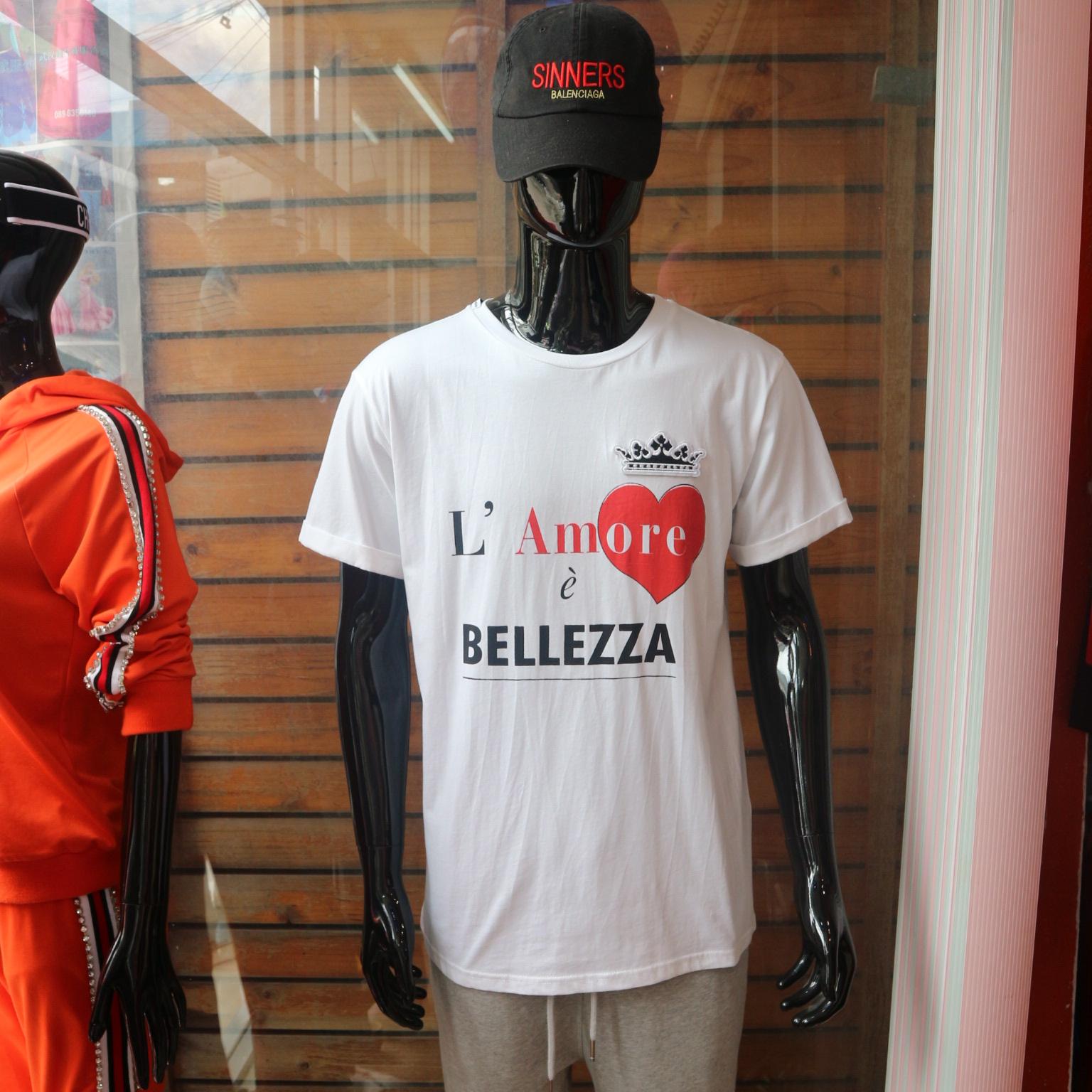 เสื้อยืดผู้ชายDOLCE & GABBANA L'Amore È Bellezza T-shirt
