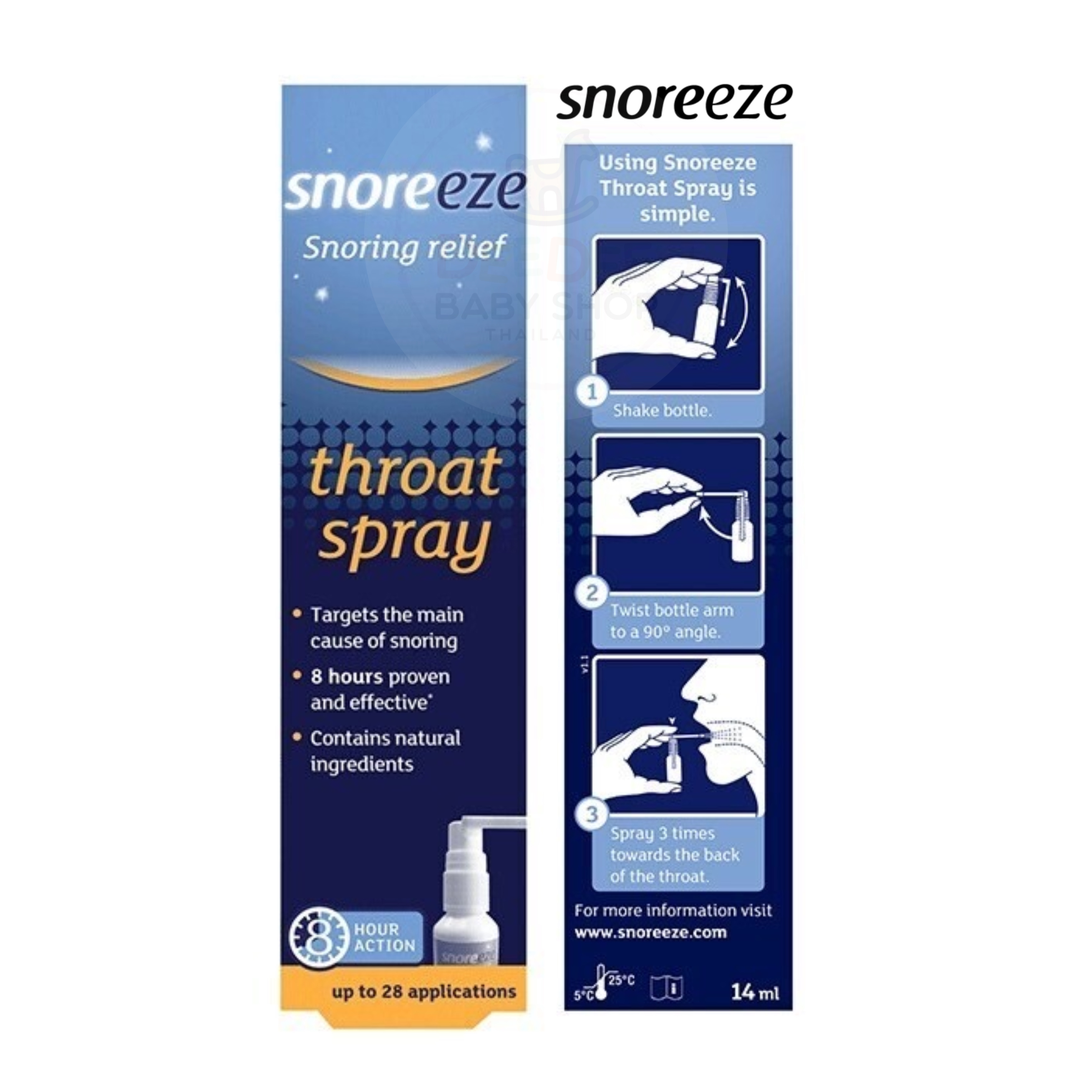 สเปรย์บรรเทาอาการนอนกรน SNOREEZE Anti-Snoring Throat Spray (14 ml)