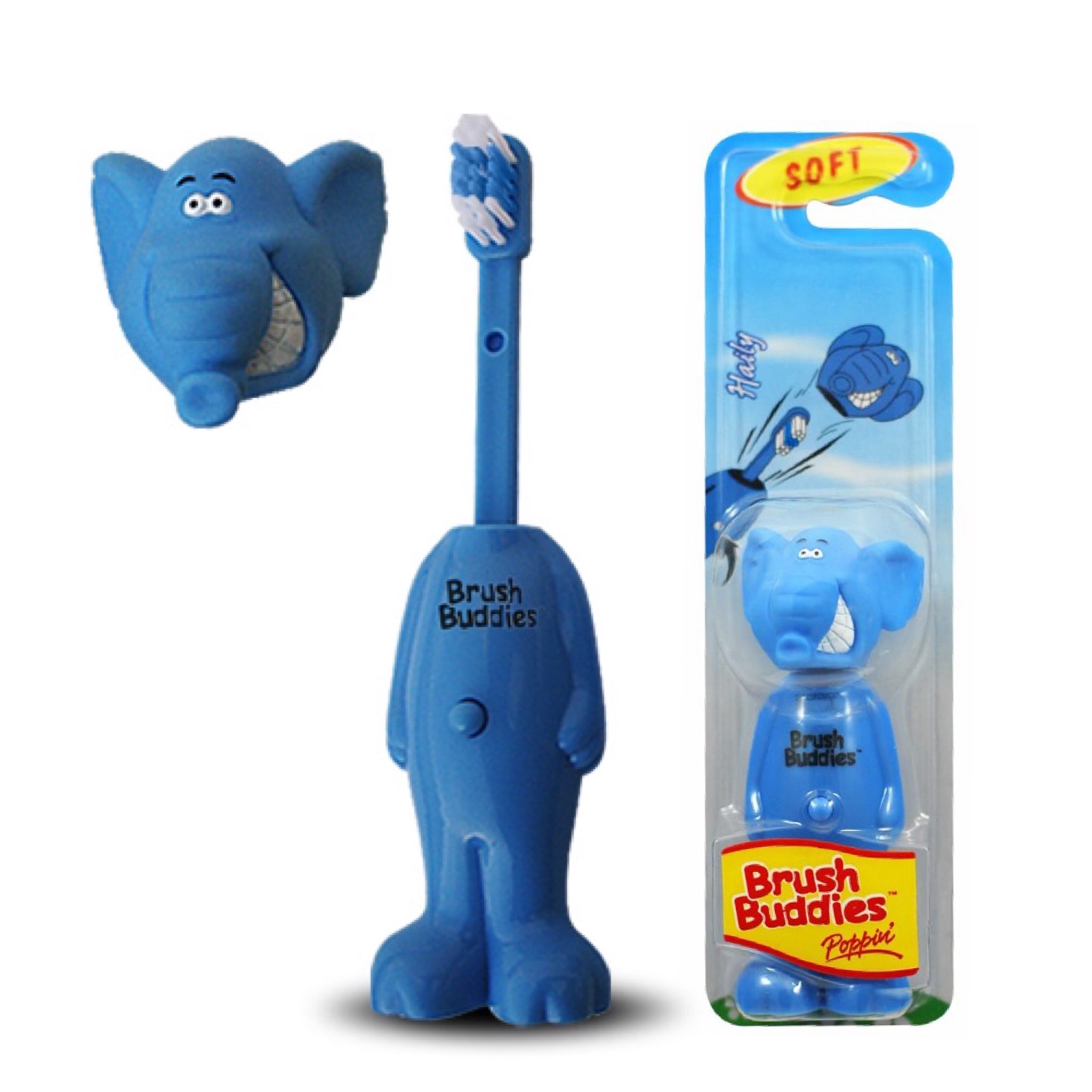 แปรงสีฟันเด้งดึ๋งปลอดสารพิษ Brush Buddies Poppin' Toothbrush (Harley)