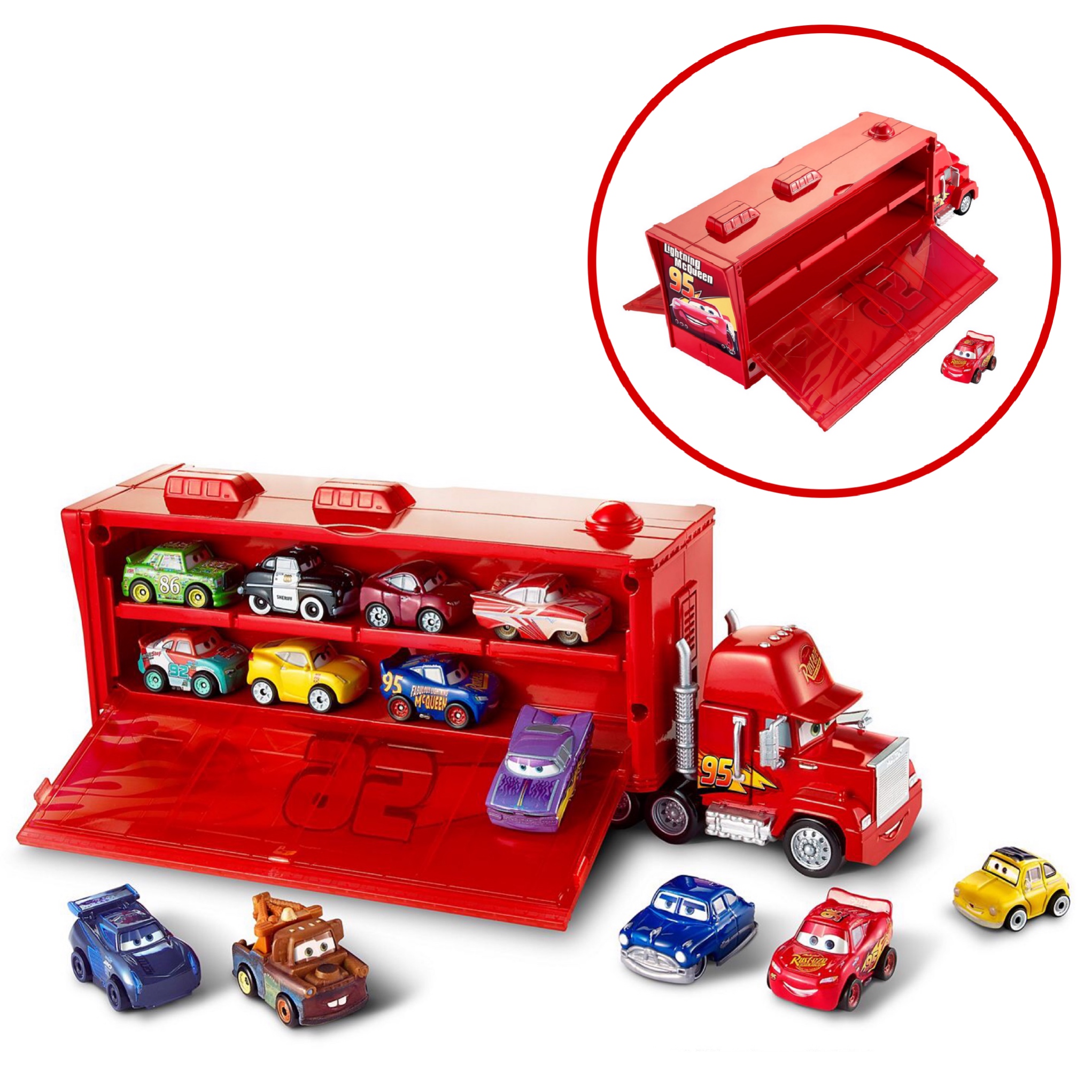 กล่องบรรจุรถของเล่นสุดเท่ห์ Mini Racers Disney Cars Mack Transporter