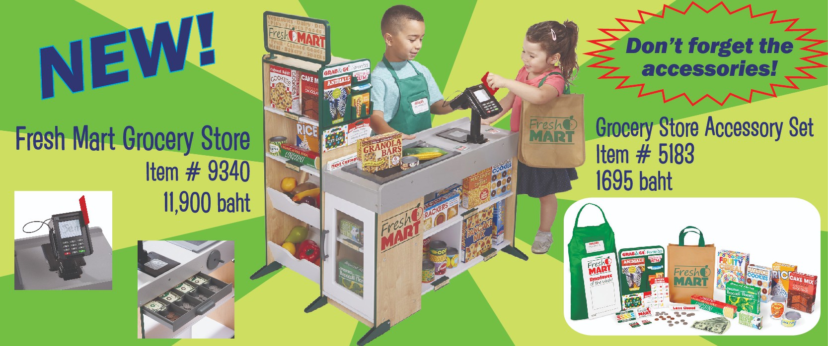 ซุปเปอร์มาร์เก็ตจำลองแสนสนุก Melissa & Doug Fresh Mart Grocery Store