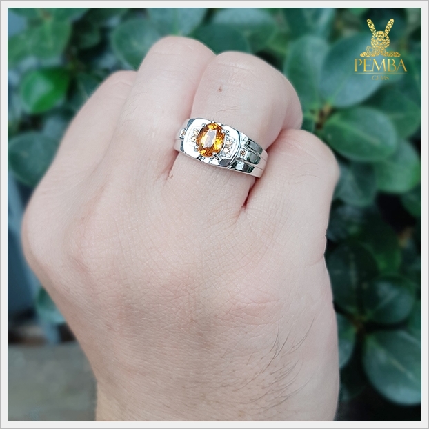 แหวนบุษราคัมแท้ สีน้ำทอง สวยใสไฟดี คัดสรรคุณภาพ แหวนพลอยแท้