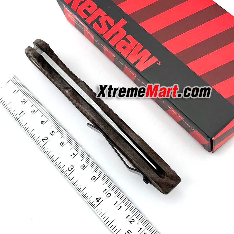 มีดพับ Kershaw7600 ด้ามสีน้ำตาล พกพาง่าย ด้ามจับถนัดมือ มีดเดินป่า มีดแคมป์ปิ้ง