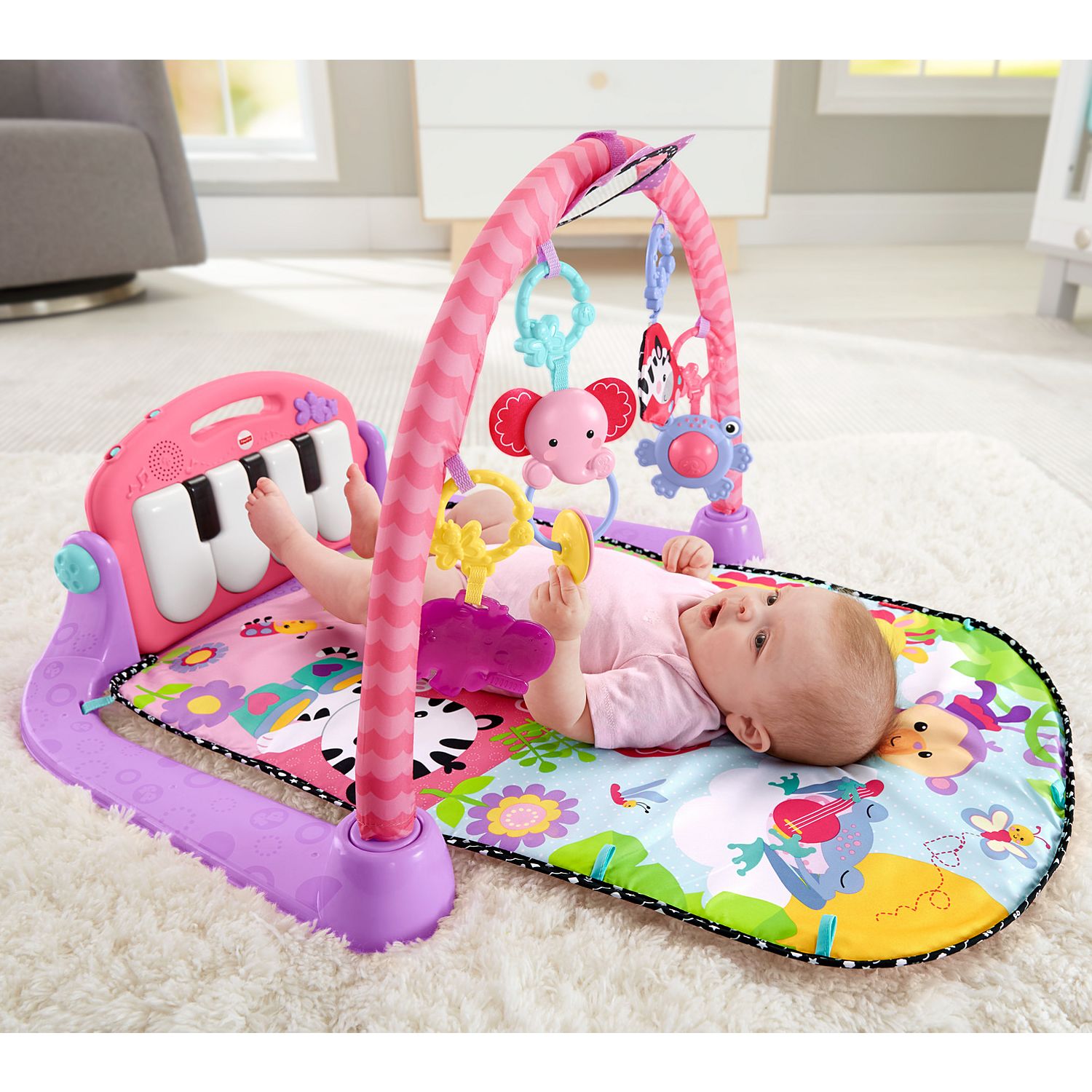 เพลย์ยิมเสริมพัฒนาการ Fisher-Price Kick 'n Play Piano Gym (Pink)