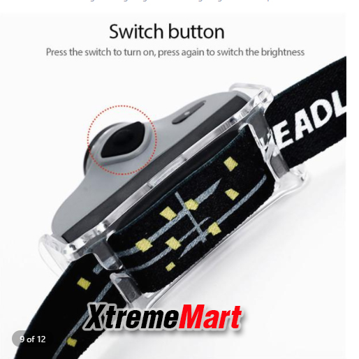 ไฟฉายคาดหัวซูมได้ หลอด LED XM-L2 + Red LED x 2 มีระบบมือโบกเปิด-ปิด USB Rechargeable Mini Headlight (ชุดละ)