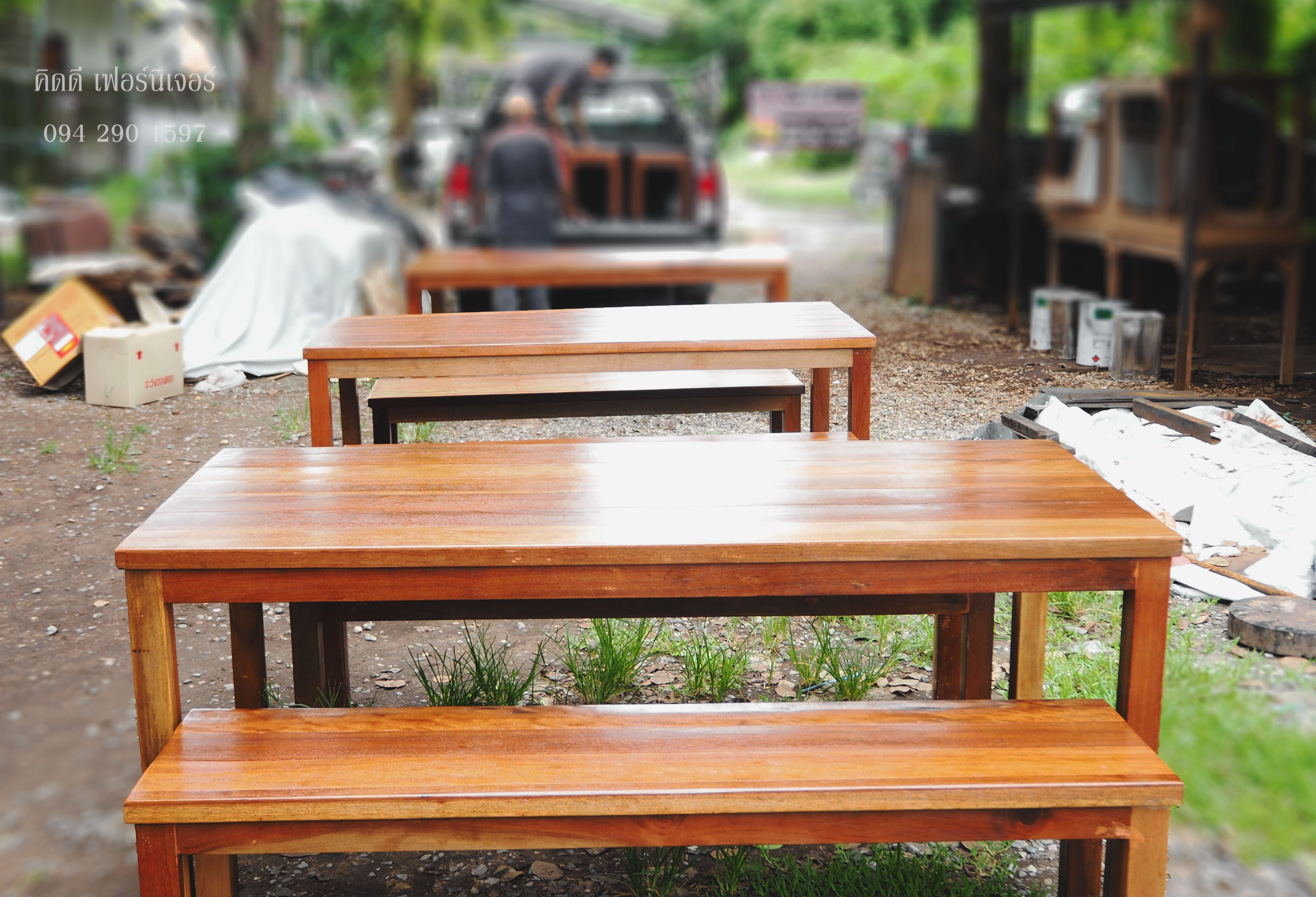 ขุดโต๊ะกินข้าว รุ่น ขอบยื่นไม้บาง