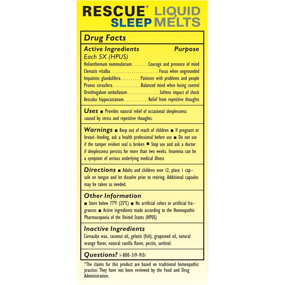 สมุนไพรเสริมการนอนหลับ Bach Original Rescue Night Liquid Melts