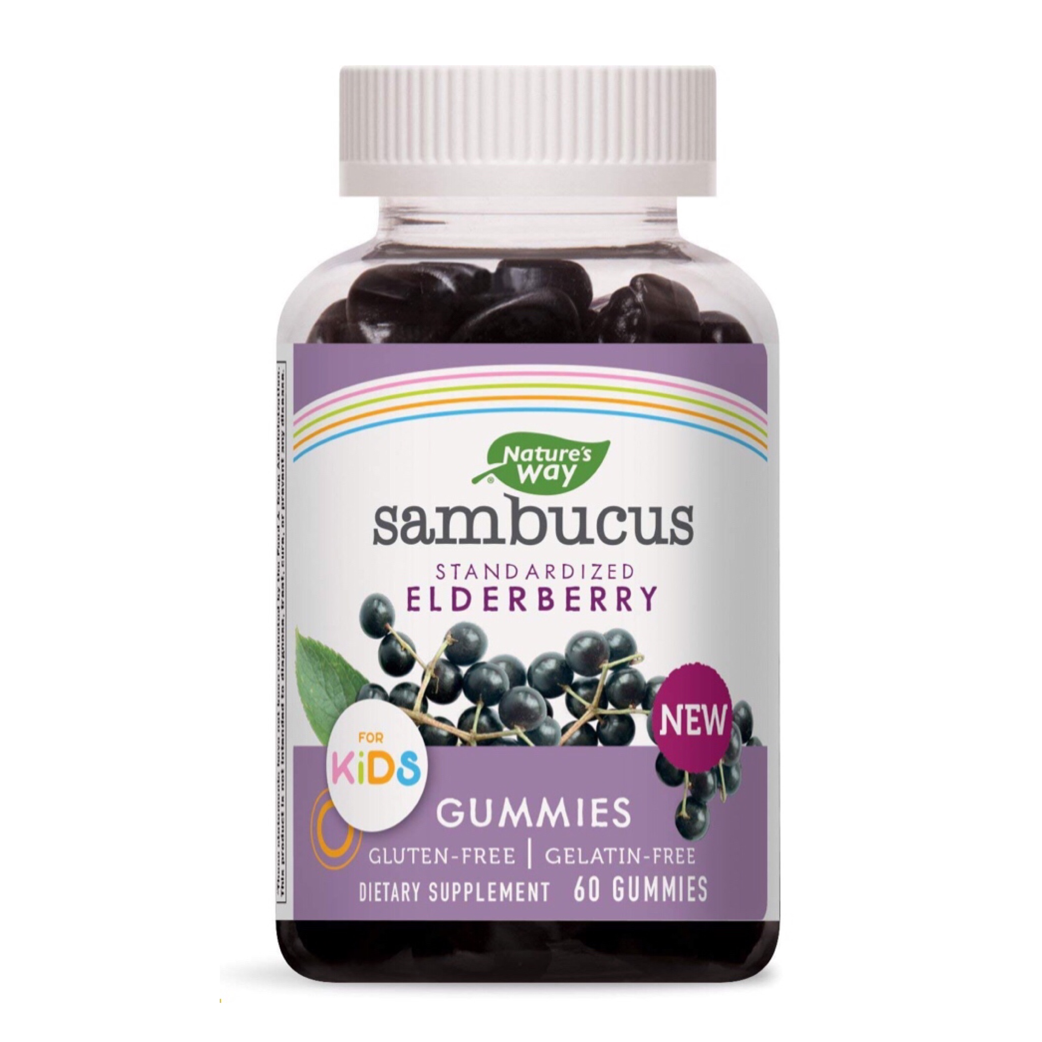 วิตามินเสริมสร้างภูมิคุ้มกันสำหรับเด็กชนิดกัมมี่ Nature's Way Sambucus Standardized Elderberry Gummies for Kids