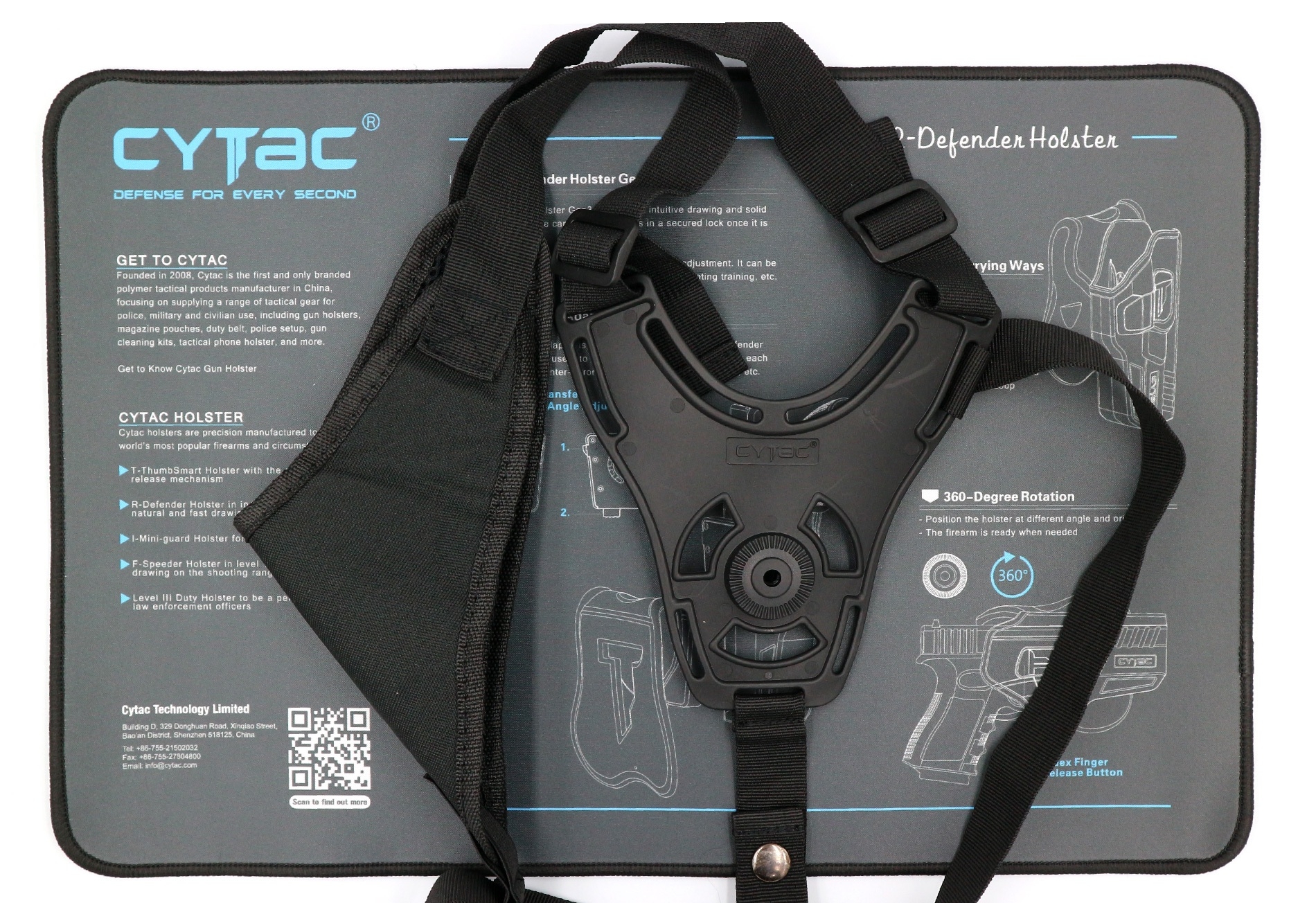 CYTAC เพลทสะพายไหล่เดี่ยว #CY-SHS (K0580) ดำ