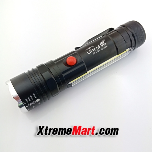 ไฟฉายซูม T6-26 / JX-409 COB 1000Lumens 4 โหมด มีแม่เหล็กด้านท้าย Front & Side Lights Zoomable Tactical LED Flashlight